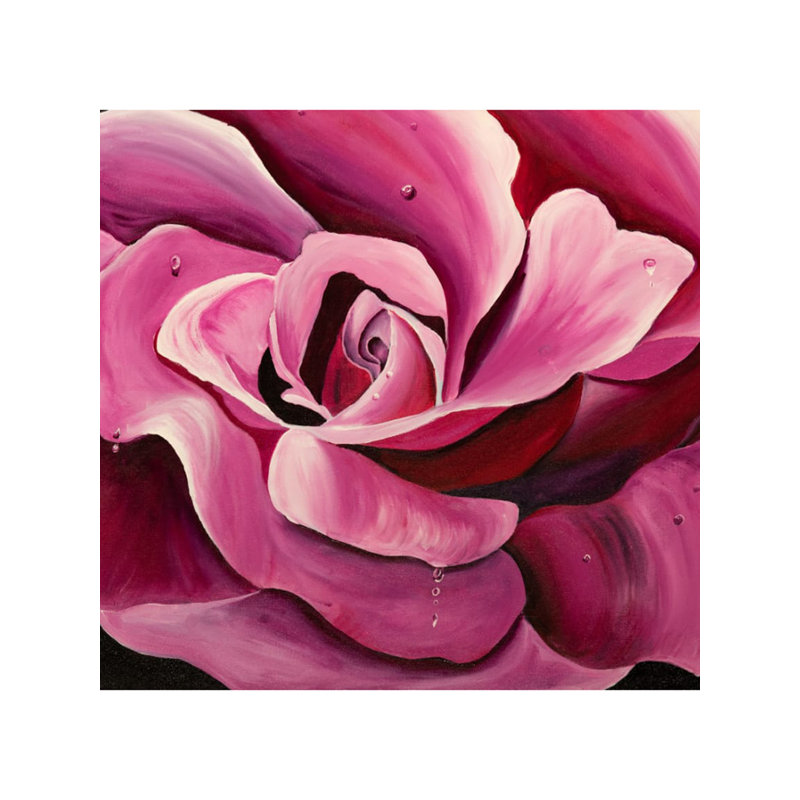 Fleur rose | Acrylique sur toile | Par Bharati Darshan Bhat