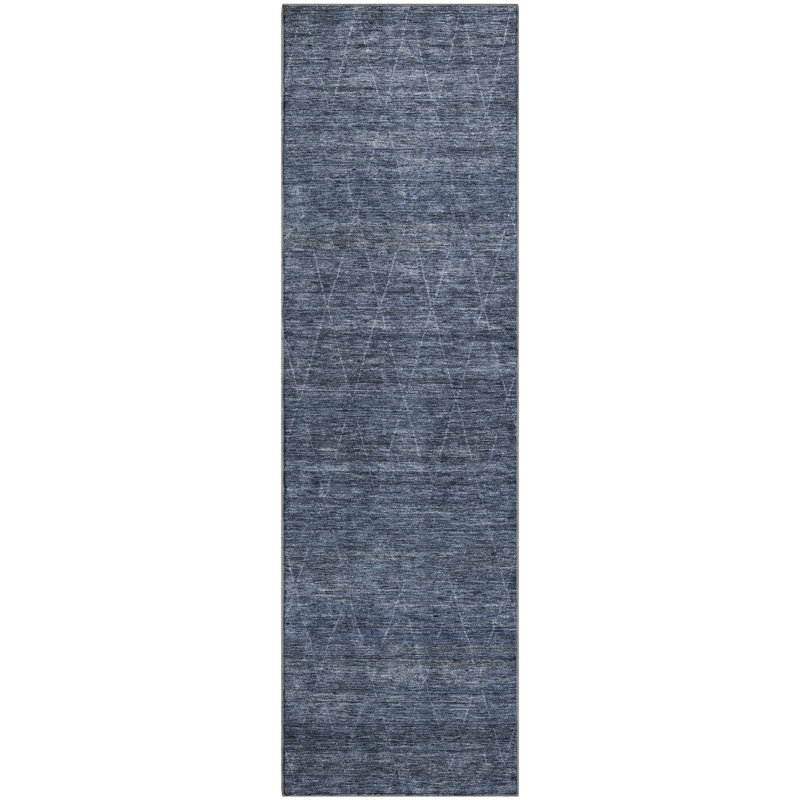 Tapis géométrique de qualité supérieure lavable à la machine Gurubaksh AMF1165, Tapis de couloir 2 pi 3 po x 7 pi 6 po