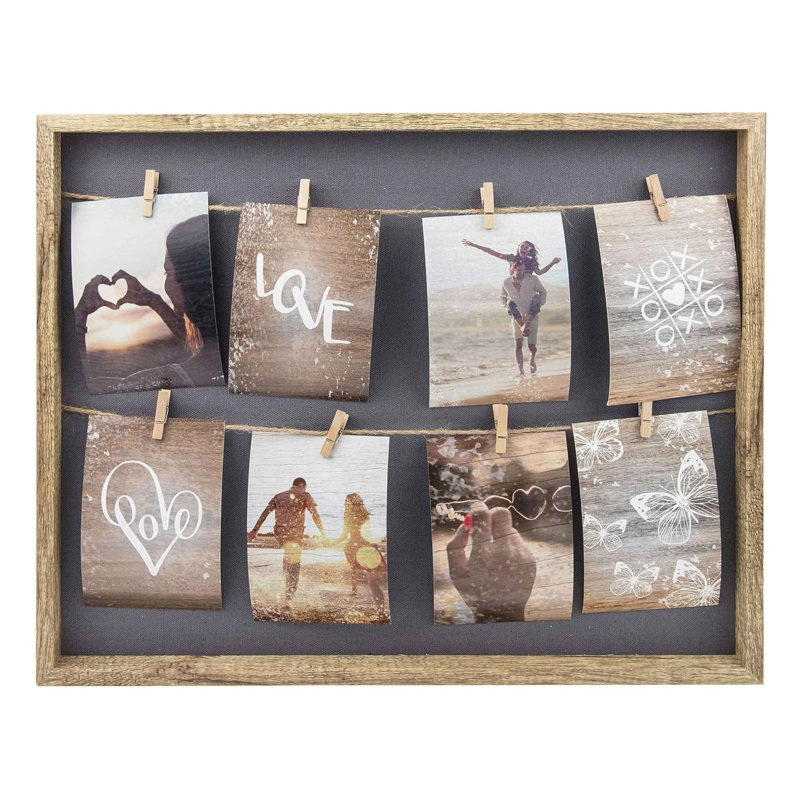 Aibek Grey Solid Wood Picture Frame with Mat