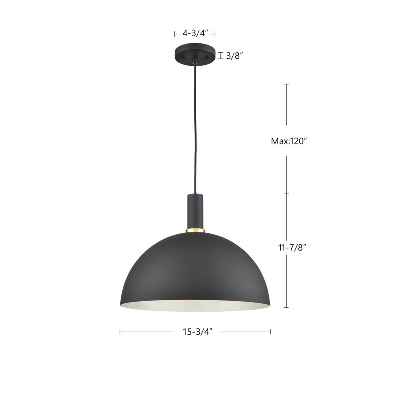 Archibald 1 - Light Pendant, White, 12" H x 16" W x 16" D