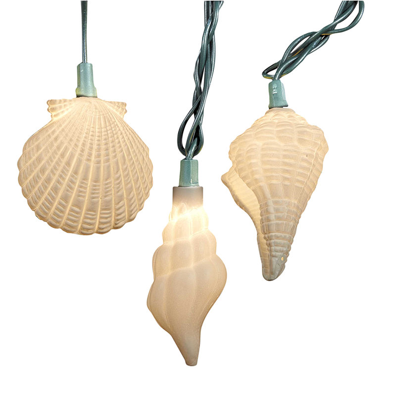 Guirlande de 10 lumières coquillages et étoiles de mer