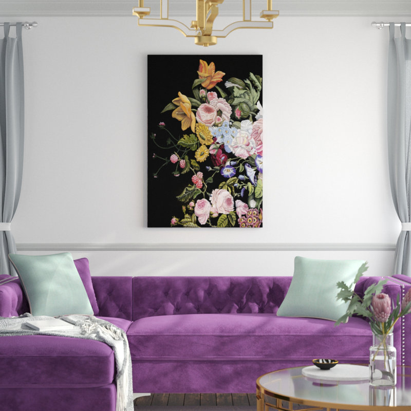 Baroque Diptych I by Naomi McCavitt - Wrapped Canvas Painting Print, 122cm H x 81cm W, Black Floater Framed