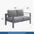 50" All-Weather Aluminum Patio Loveseat sofa with Thick Cushions