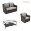 Ensemble de conversation en osier / rotin pour 4 personnes avec coussins-68469177