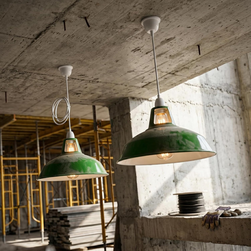 16.5cm H Metal Lamp Shade, Green