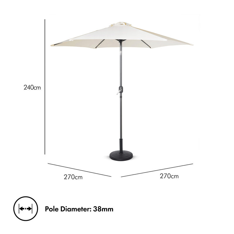 270cm Market Parasol, Ivory