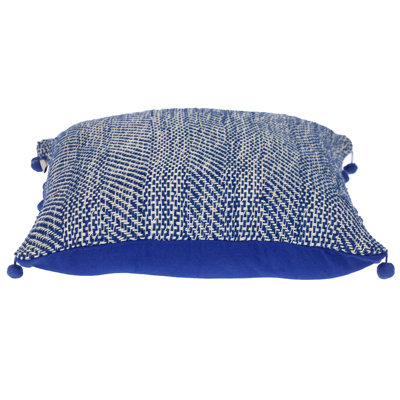 Parkland Collection Transitional Woven Blue Square 18" x 18" Pillow