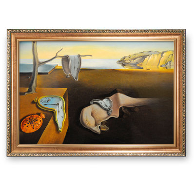 The Persistence of Memory by Salvador Dalí,Framed Size:34.5x24.5 inches,Image Size:30x20 inches World Classic Reproductions For HomeDecor,Italy Style Luxurious Gold Embossing Frame
