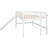 White Loft Bed With Space And Detachable Slide - Flexible Bedroom Full Size Low Portable-852964841-852964840