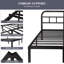 14-Inch Cal King Size Black Metal Platform Bed with Modern Headboard, Heavy-Duty Steel Support, Underbed Storage, No Box Spring Needed-56013700-19330558