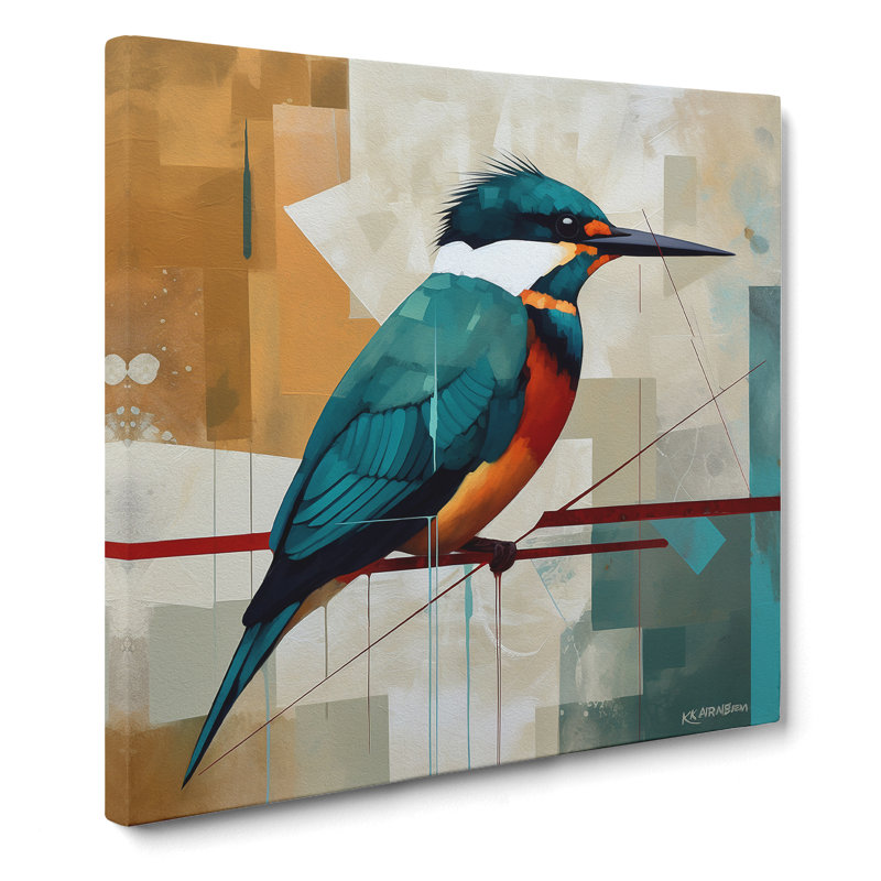 Kingfisher Suprematism No.2 - Wrapped Canvas, 50cm H x 50cm W x 3cm D