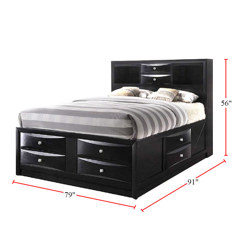 Lochian Storage Standard Bed, Black, Full
