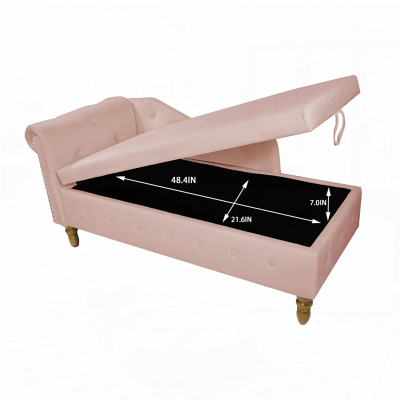 Chaise longue rembourrée pour l'intérieur, Rose, Brun
