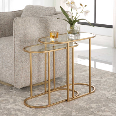 Lutterworth Glass Frame Nesting Tables