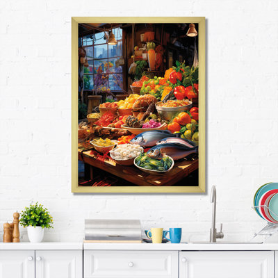 Alimentation, fruits de mer et marché - reproduction sur toile