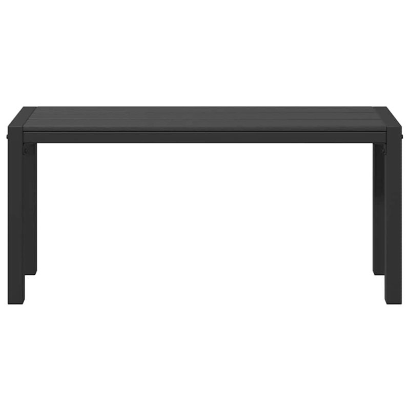  Garden Bench Steel Outdoor Seating Terrace Furniture Patio Metal Modern, Black