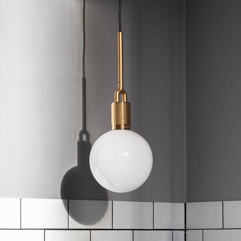 Linear Knurl 1 - Light LED Pendant, Brass/Opal
