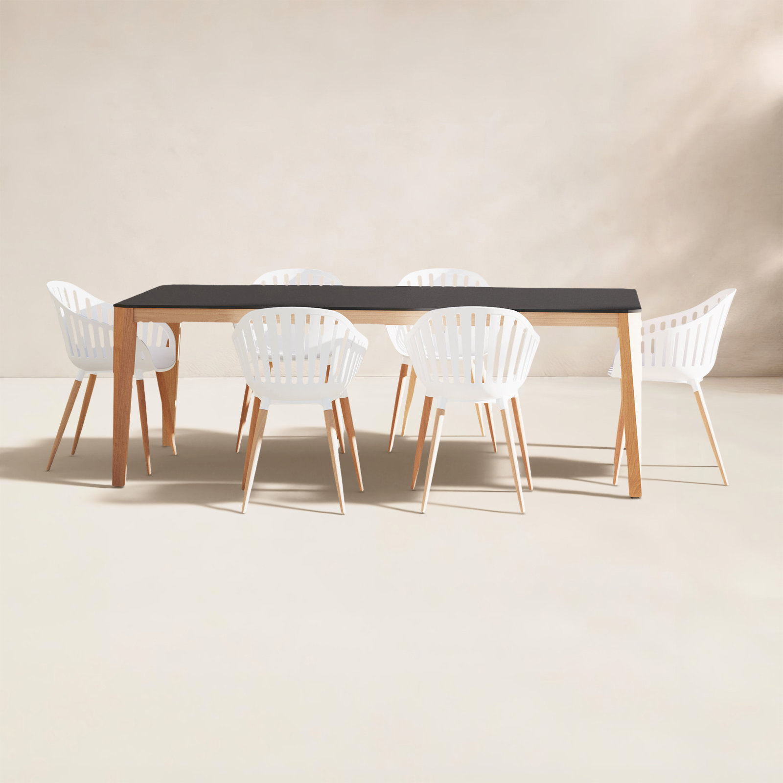 Leterra 85" Eucalyptus Patio Dining Set