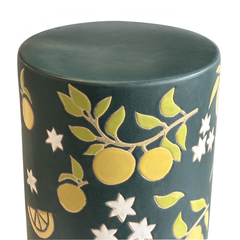 Tempest Ceramic Table In Lemon Citrus