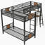 Lit superposé en L avec lit mezzanine avec bureau et tablette