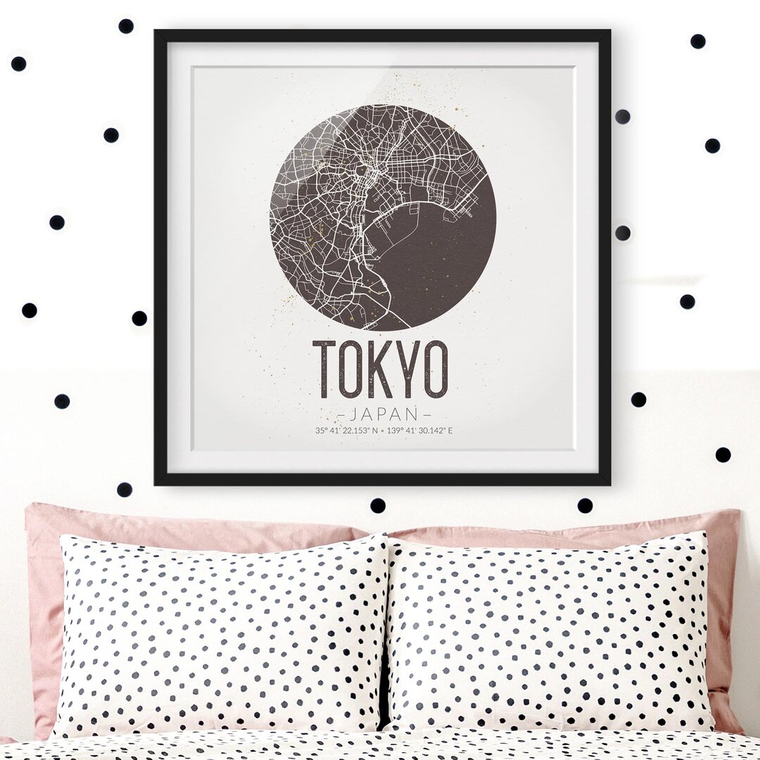 Gerahmtes Poster Tokyo Map