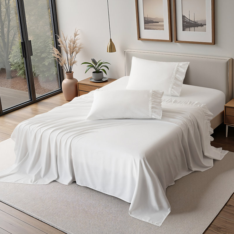 Romantic Lace Ruffle Twin Sheet Set, Twin