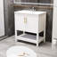 Meuble-lavabo blanc 30 po avec lavabo en céramique et rangement multifonctionnel-1463223661
