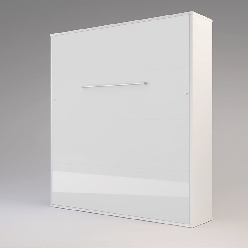 Jaciah Super King (6') Wall Bed, White/White gloss