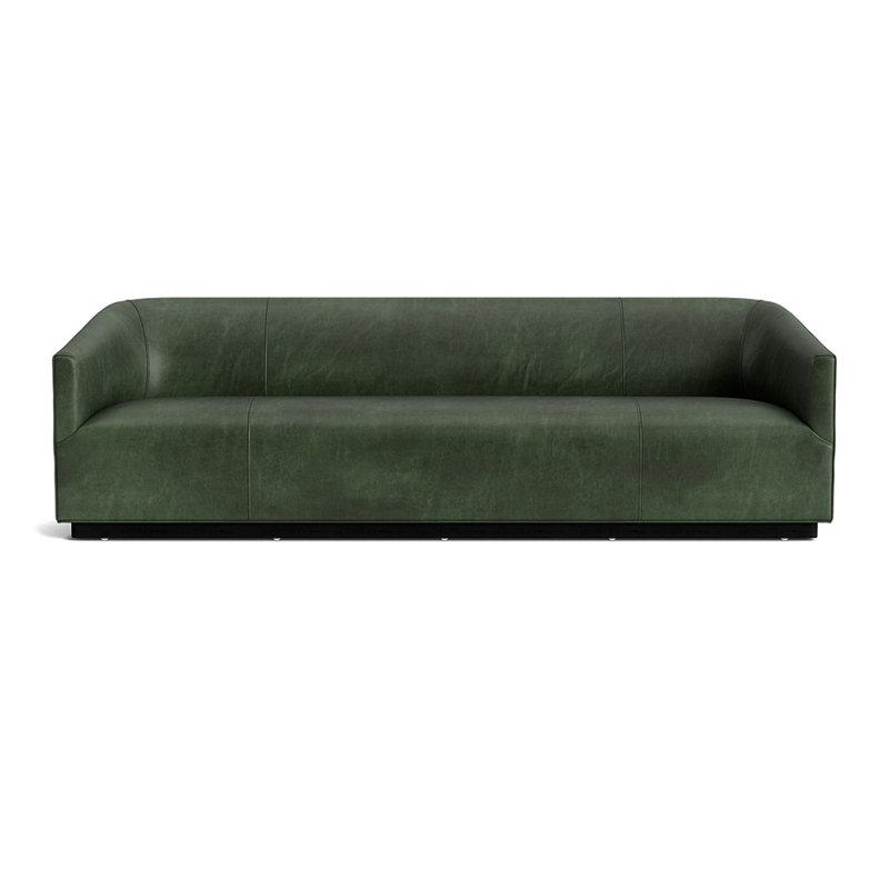 Canapé en cuir Cooper 96, 29" H x 96" W x 35" D, Noir, Bedford - Evergreen