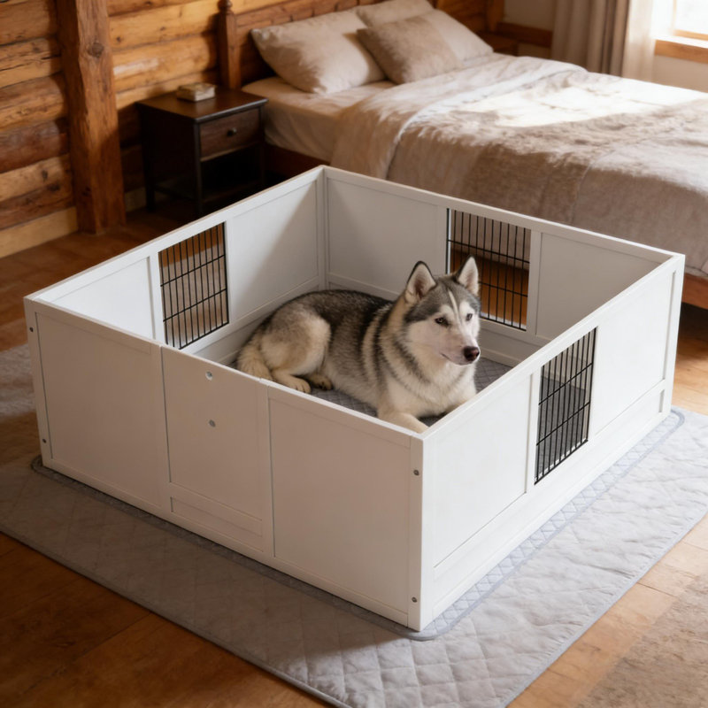 Boîte pour chien pour animaux de compagnie, comprend un sous-tapis / doublure de pee lavable et réutilisable