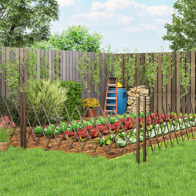 Outsunny Expanding Trellis Fence, 250 x 103.5 cm, Dark Brown