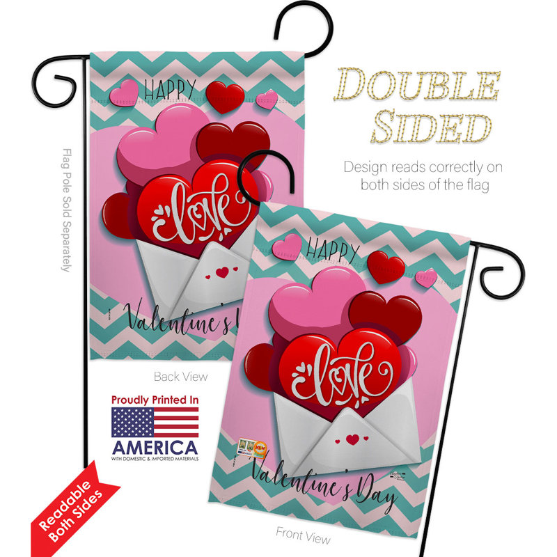 Ensemble de drapeaux en polyester 18 po x 13 po Envoyer My Love Valentine