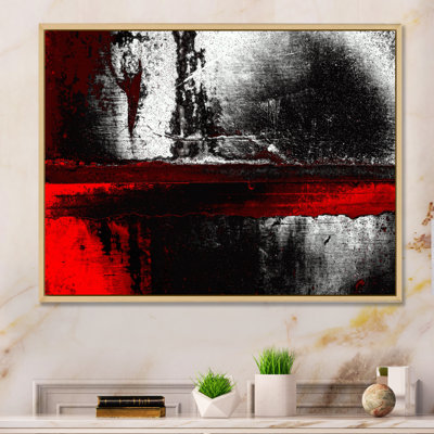 Creative Red On Grey - Abstract Canvas Wall Art