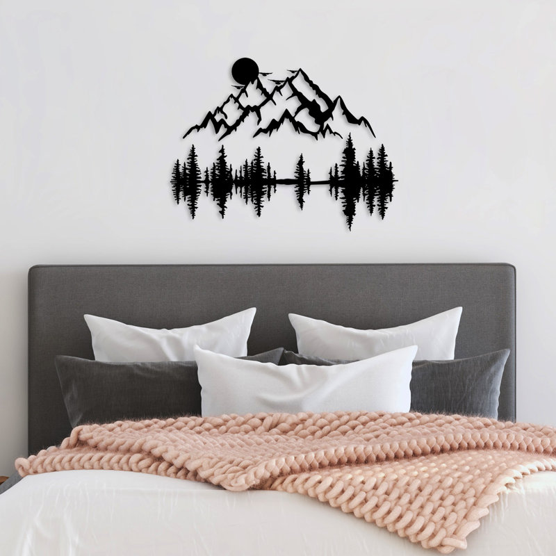 Elegant Black Decorative Metal Wall Accessory - 100% Metal, 23.2 x 9.8 inches & 27.6 x 20.9 inches | 1.5 mm Thickness | Easy Wall Hanging Design | Perfect for Modern Home Decor & Stylish Living Spaces