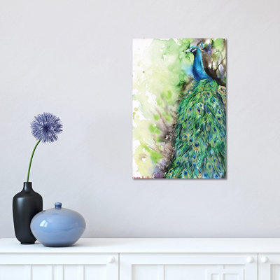 Peacock 1 Piece Wrapped Canvas Painting