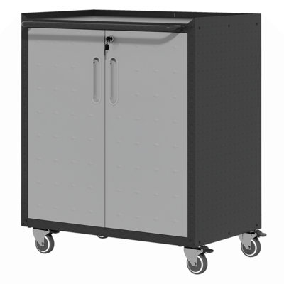 Armoire de rangement en métal robuste avec roulettes - Armoire de rangement pour outils robuste et durable