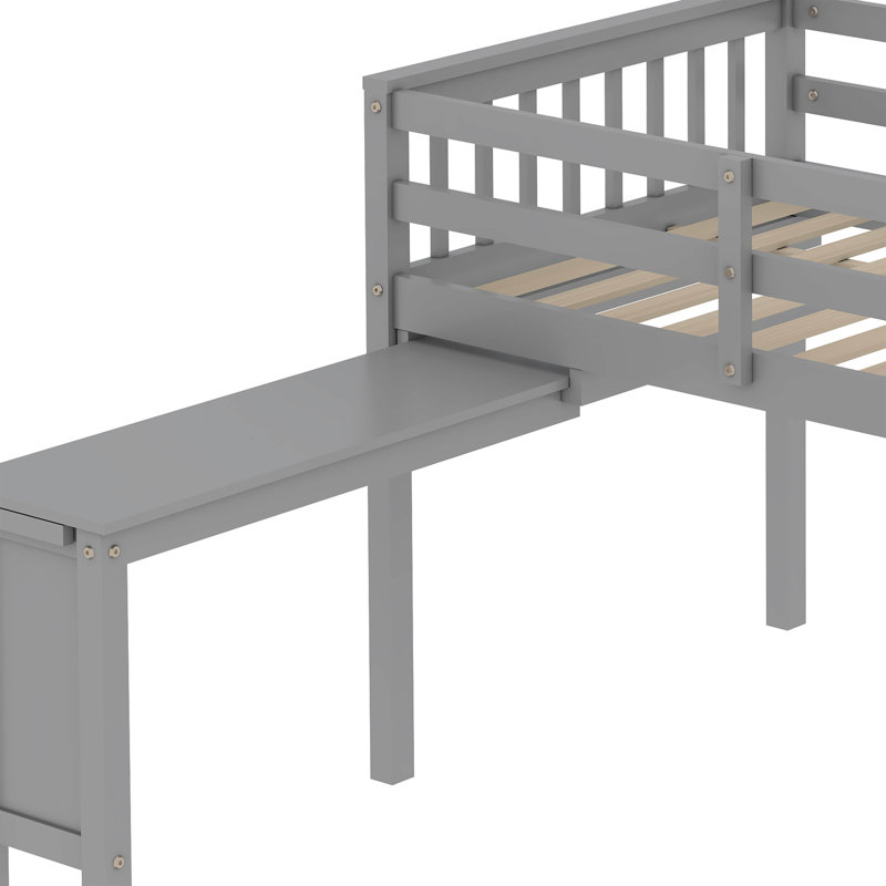 Lit mezzanine pour enfants Heleyna, Simple, gris