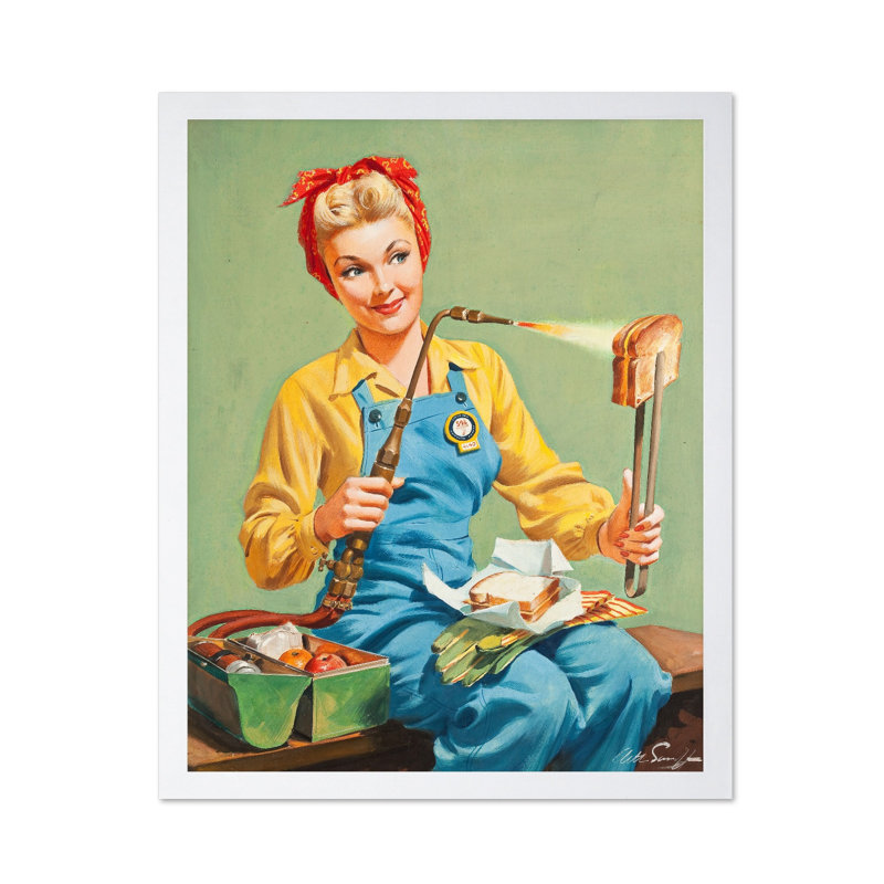 Rosie the Riveter fait du fromage grillé, Poster, Encadrement blanc, H 08 po x l 10 po