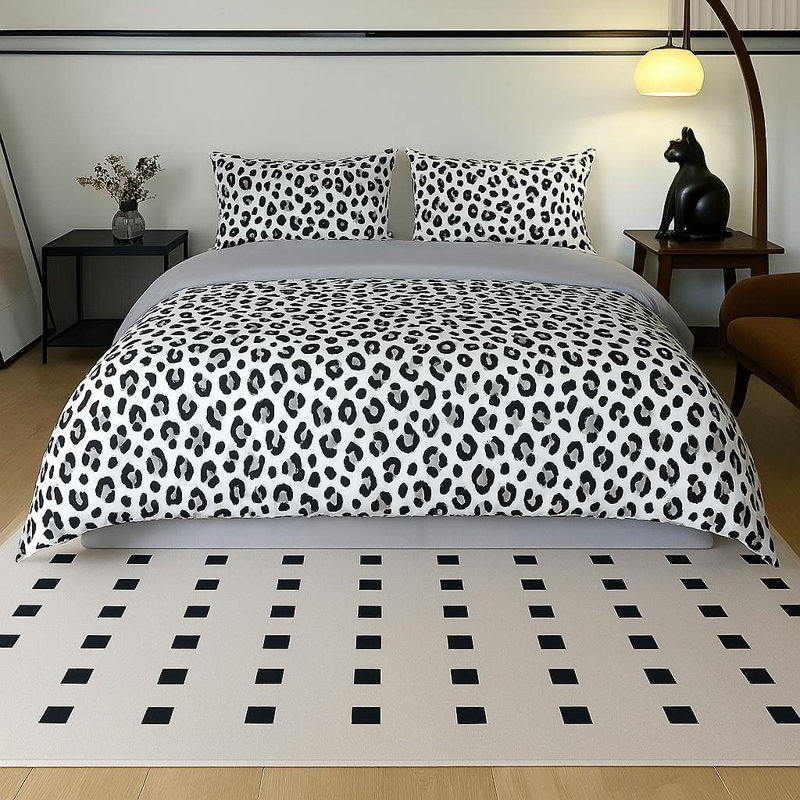 Ensemble de housse de couette à imprimé léopard O’Breeze Cozy, Twin Duvet Cover + 1 Pillowcase