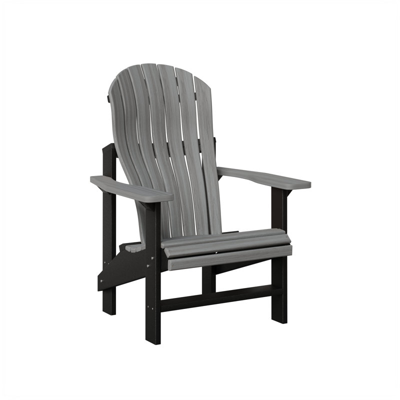 Berlin Gardens Contour Upright Adirondack Chair, Driftwood Gray with Black