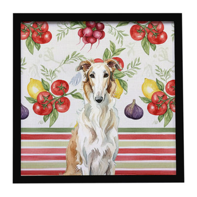Borzoi Légumes, impression sur métal encadrée