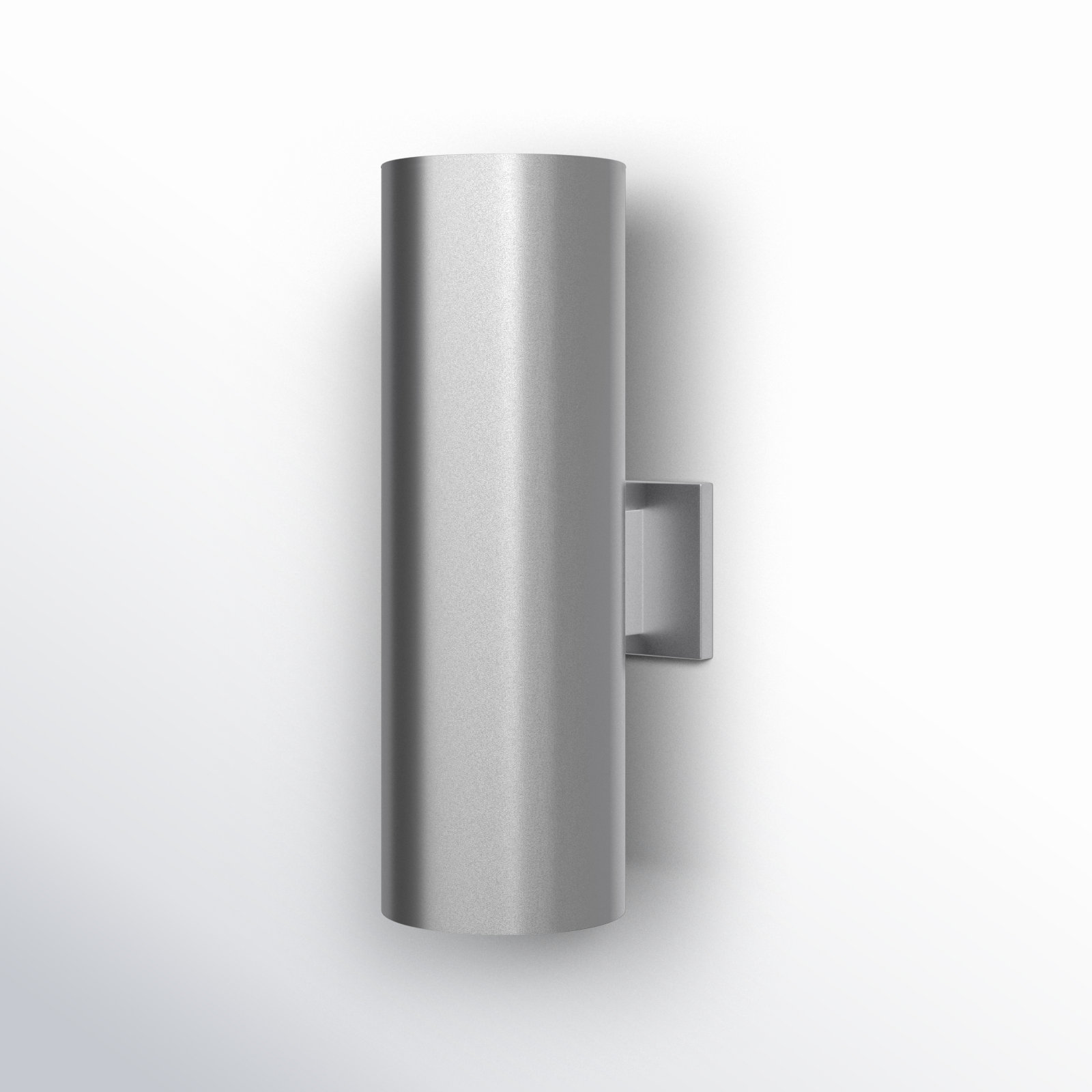 Dylan 2 Light Cylinder Outdoor Wall Light, 18.25" H x 6" W x 6" D, Silver, No