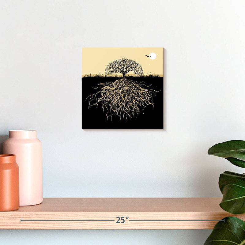 Silhouette d'un arbre Harnek avec des racines, H 10 po x l 10 po