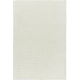 Rectangle Solid Color Hand Tufted Wool Area Rug in Cream