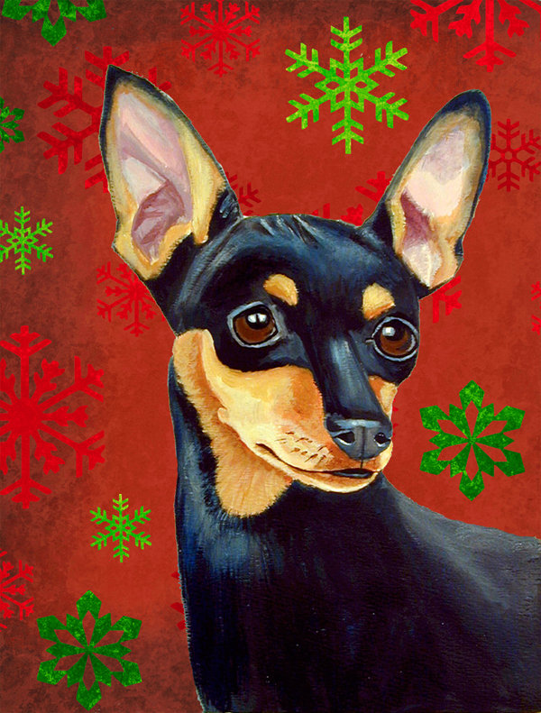 Double Sided 40'' H x 28'' W Polyester Animal Garden Flag Red Barrel Studio® Dog Breed: Min Pin (Black)