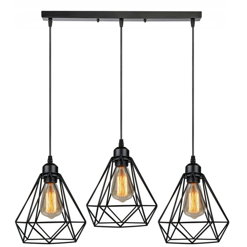 Carnbrock 3 - Light Black Kitchen Island Pendant, No
