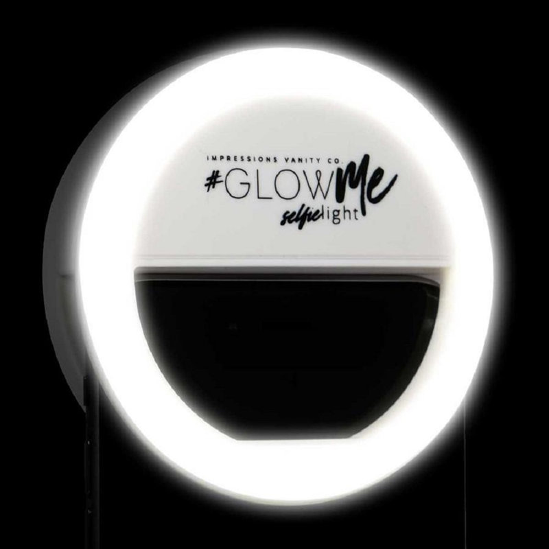 GlowMe 1.0 LED Selfie Ring Light for Smart Phones, Round LED Lights with Compact Mirror, White