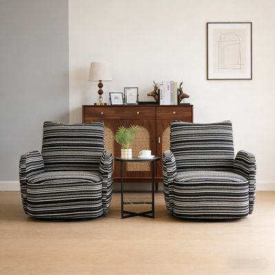 Fauteuil demi-tonneau rembourré et pivotant rembourré