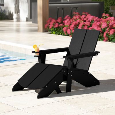 Chaise Adirondack moderne en poly avec repose-pieds