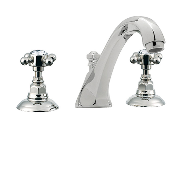 Country Double Handle Deck Mounted Roman Tub Faucet, Polished Chrome